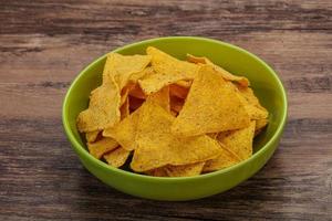 Mexican crunchy corn nachos triangle photo