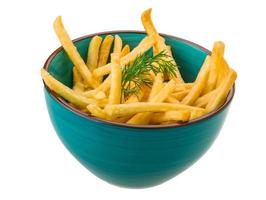 French fries on white background photo