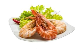 Boiled king prawns photo