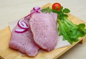 Raw turkey steak photo