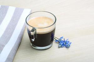 Espresso with spring flower photo