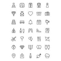 wedding set vector for website symbol icon presentation