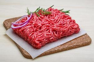 Raw beef minced meat photo