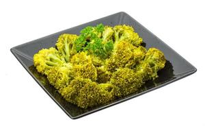 Boiled cauliflower in dish photo