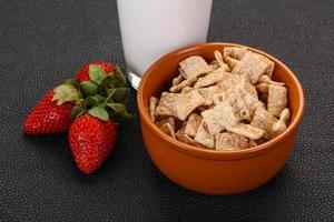 Wheat flakes for breakfast photo