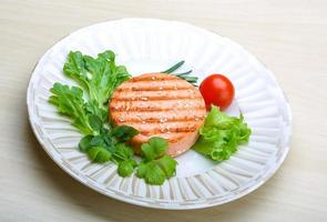 Salmon burger cutlet photo