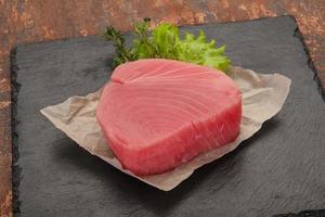 Raw tuna steak photo