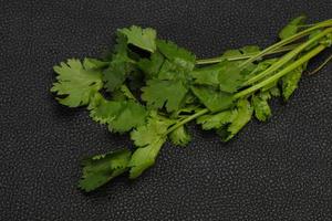 Fresh ripe  Green cilantro leaves photo