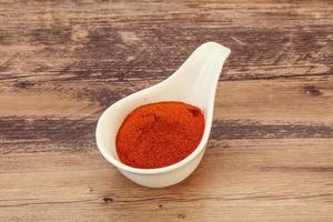 Dry paprika powder in the bowl photo