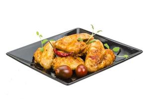 Grilled chicken wings photo