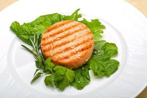 Salmon burger cutlet photo