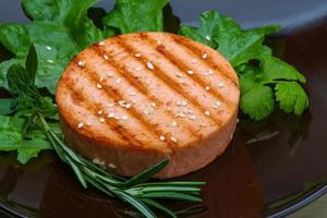 Salmon burger cutlet photo