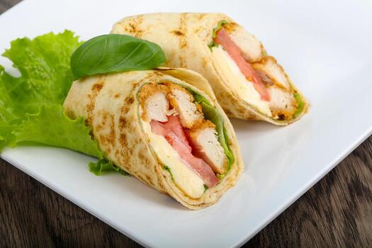 rollo de pan de pollo foto