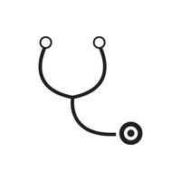 stetoscope vector silhouette for website symbol icon