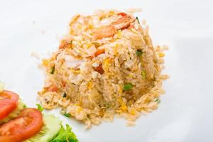 Shrimps with fried rice photo
