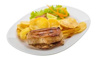 Grilled pork with potato photo