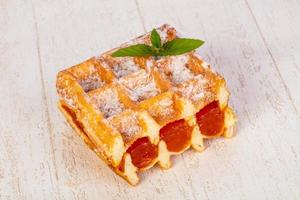 Sweet Waffle with jam photo