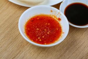 Hot chili sauce photo