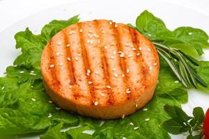 Salmon burger cutlet photo