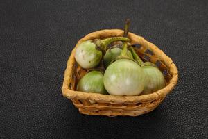 Asian green eggplant - ready for cooking photo