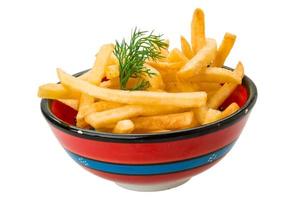 French fries on white background photo