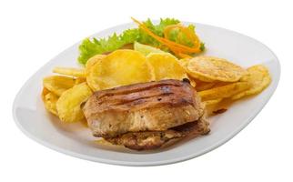 Grilled pork with potato photo