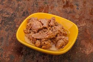 Canned tuna fillet for salad photo