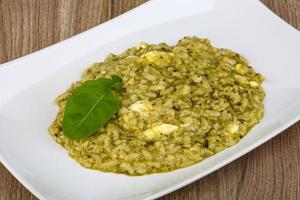 Risotto with pesto photo