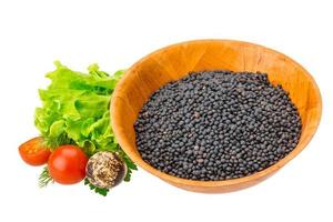 Black raw lentils photo