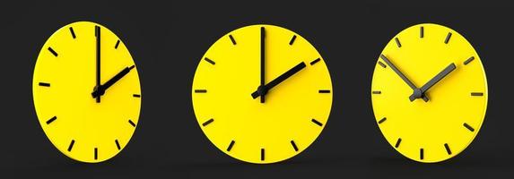 Yellow time clock isolated 3d illustration photo