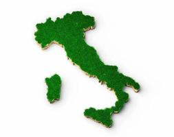Italy Map soil land geology cross section with green grass and Rock ground texture 3d illustration photo