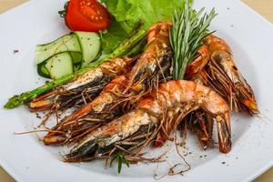 Grilled tiger prawns photo