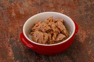 Canned tuna fillet for salad photo