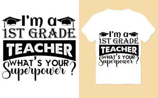 Teacher t shirt design vector