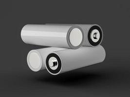 AA Size battery isolated on white background blank rechargeable battery aa or aaa size 3d illustration