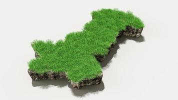 Grass on Pakistan Map 3d illustration photo