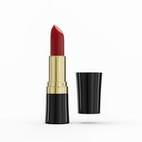 Red lipstick isolated on white background 3d illustration