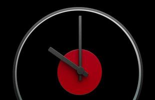 Minimal clock 10 O clock black and white 3d illustration photo