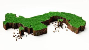 Panama Map Grass and ground texture 3d illustration photo