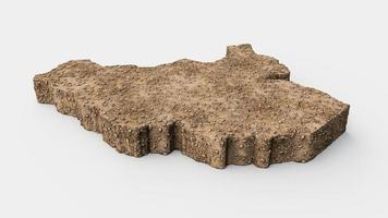 South Sudan Map Grass and ground texture 3d illustration photo