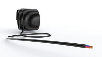 detalle de cable de fibra óptica aislado sobre fondo blanco ilustración 3d foto