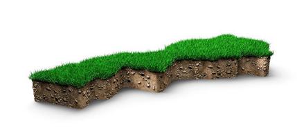 Morocco map soil land geology cross section with green grass and Rock ground texture 3d illustration photo