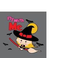 fly with me witch vector