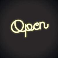 Closed and open sign gate neon vector