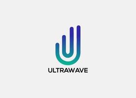 Ultrawave Abstract U letter modern minimalist logo design vector
