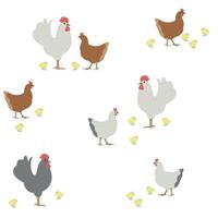 Baby cute cartoon chicken pattern vector