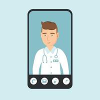 Online doctor vector illustration and online medical consultation