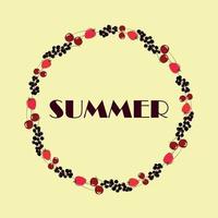 Summer vector berries frame, berries circle