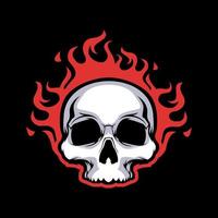 Skull with fire vector