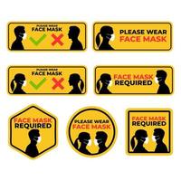 Face mask required sign vector